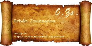 Orbán Zsuzsanna névjegykártya